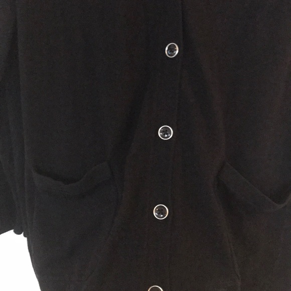 Talbots Woman Black side slit button cardi - Picture 3 of 6